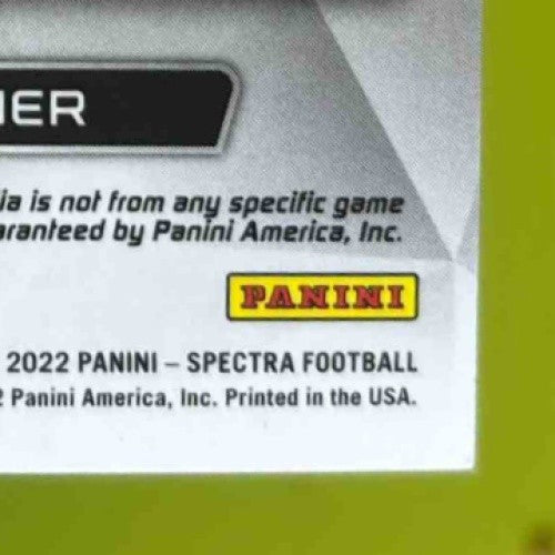 2022 Spectra Ahmad ’Sauce’ Gardner Rookie Patch Auto Neon Green /35 #203 Jets - Sports Cards