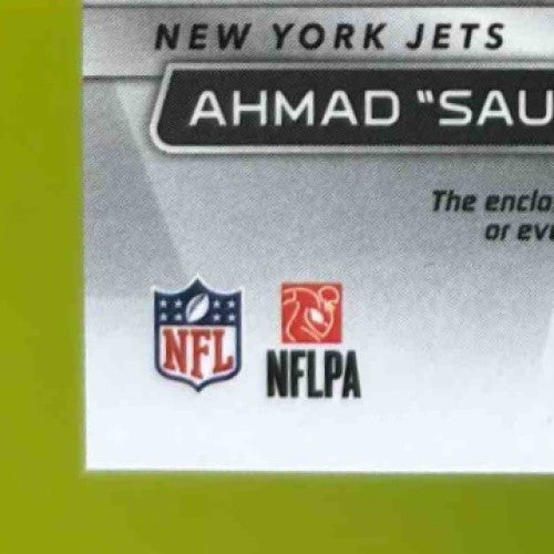 2022 Spectra Ahmad ’Sauce’ Gardner Rookie Patch Auto Neon Green /35 #203 Jets - Sports Cards