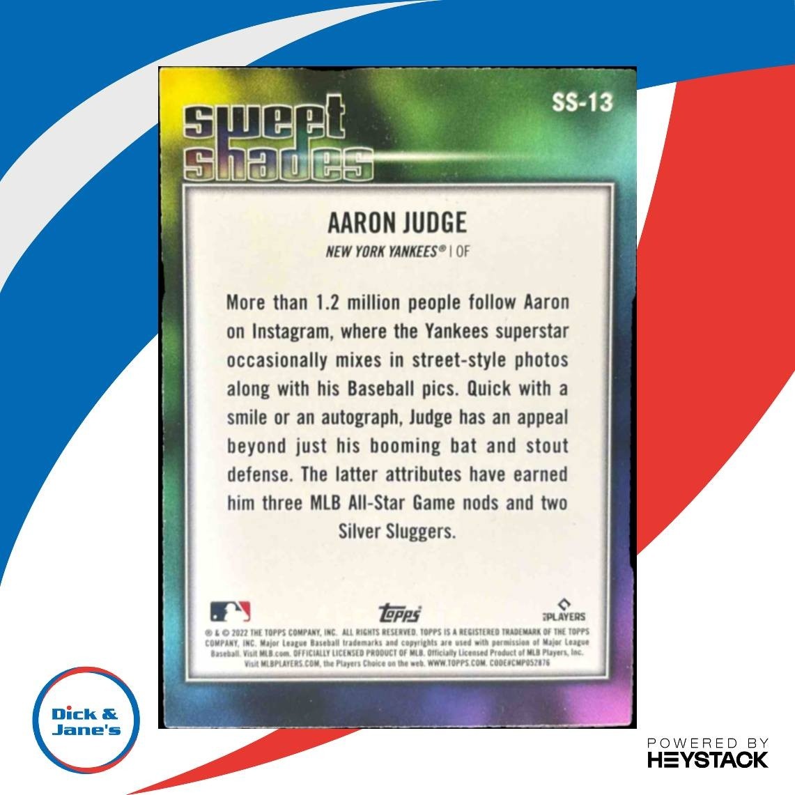 2022 Topps Aaron Judge Sweet Shades #SS-13 New York Yankees - Sports Cards
