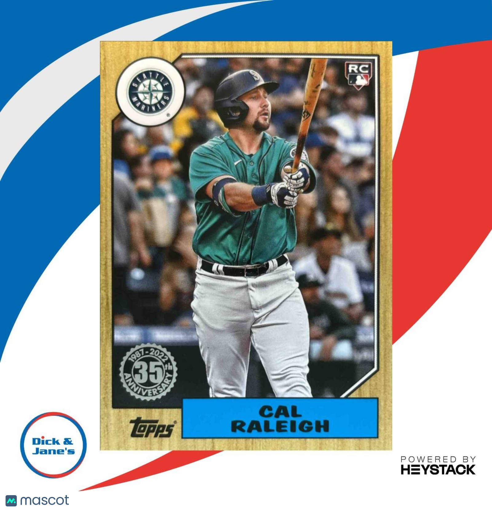 2022 Topps Cal Raleigh 1987 Baseball 35th Anniversary Series One RC Mariners - Sports Cards