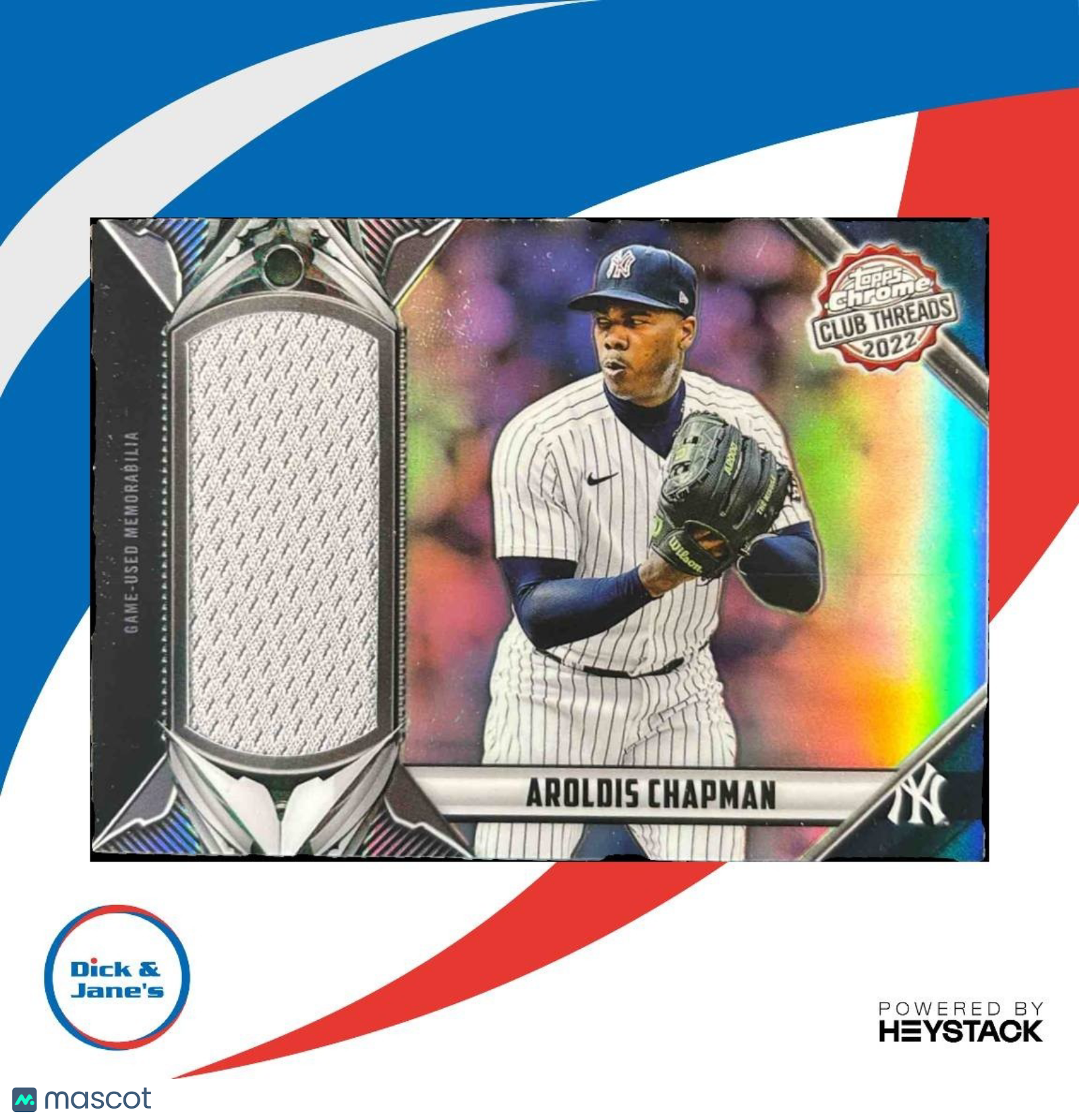 2022 Topps Chrome Aroldis Chapman Authentics Relics MEM New York Yankees - Sports Cards