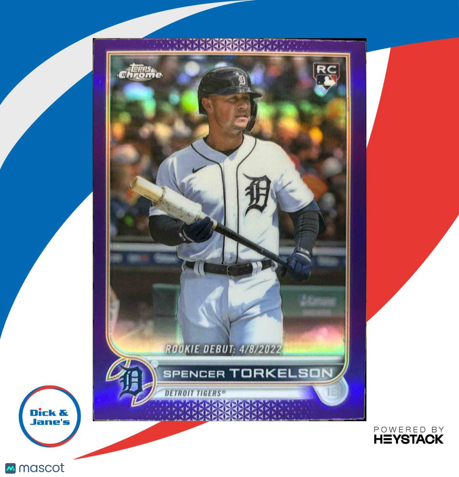 2022 Topps Chrome Update Spencer Torkelson Purple Refractor #USC157 RC Detroit - Sports Cards