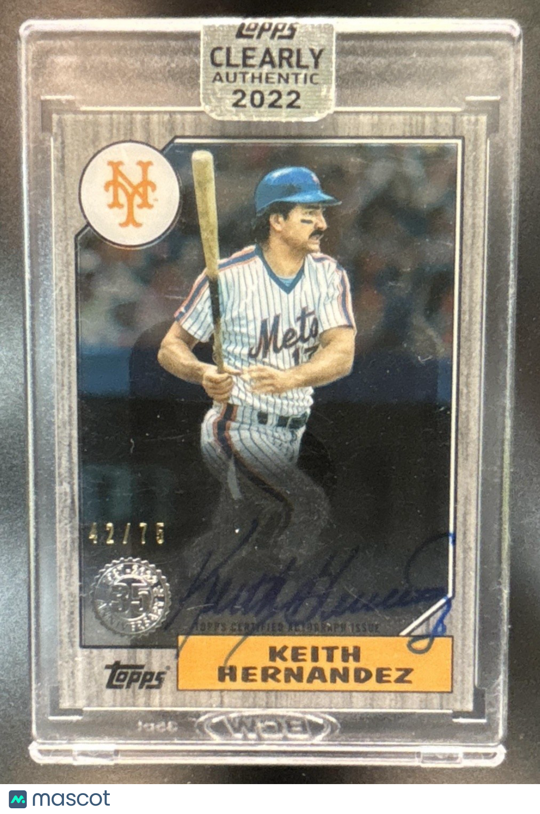 2022 Topps Clearly Authentic Keith Hernandez 1987 Baseball Auto Black /75 Mets - Sports Cards