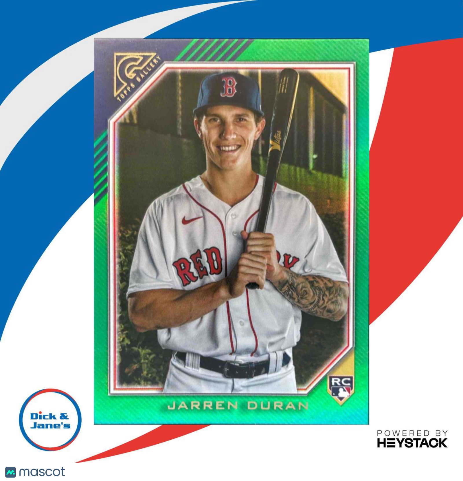 2022 Topps Gallery Jarren Duran Green 106/125 #49 RC Boston Red Sox - Sports Cards