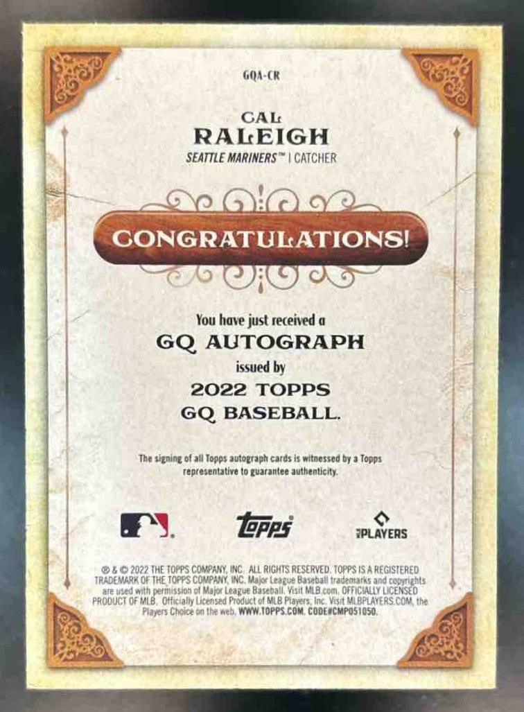 2022 Topps Gypsy Queen Cal Raleigh GQ Auto #GQA-CR RC Seattle Mariners - Sports Cards