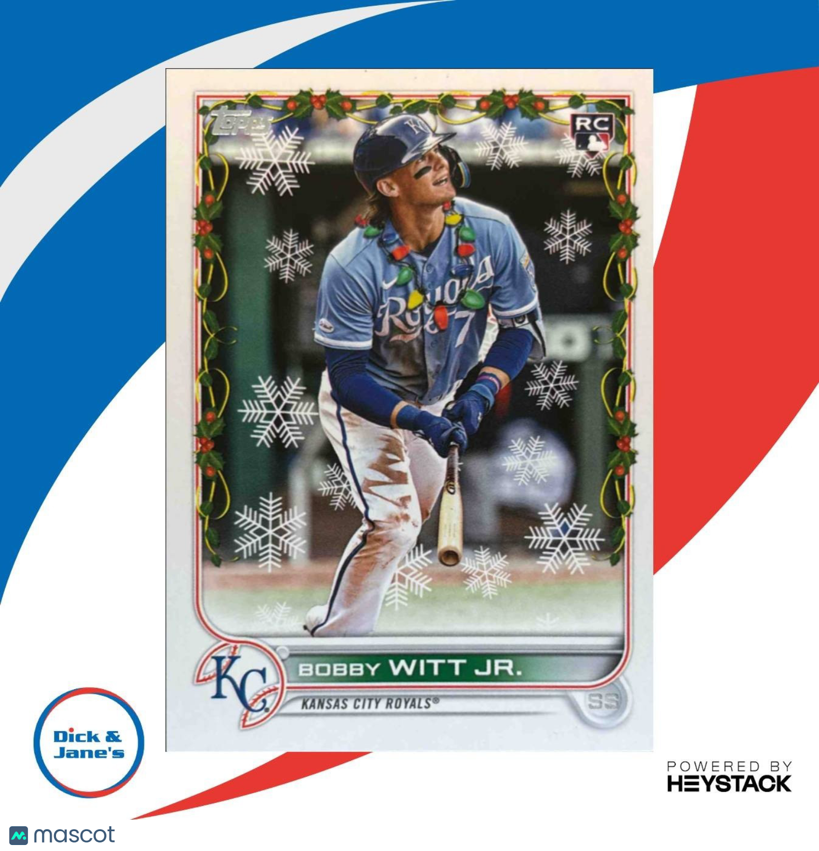 2022 Topps Holiday Bobby Witt Jr. LIGHTS NECKLACE #HW150c SSP Kansas City Royals - Sports Cards