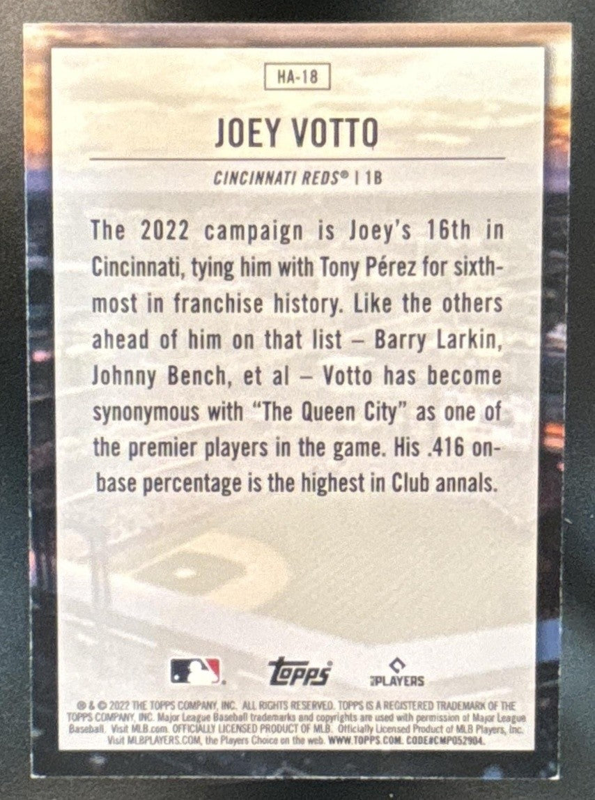 2022 Topps Joey Votto Home Field Advantage #HA-18 Cincinnati Reds - Sports Cards