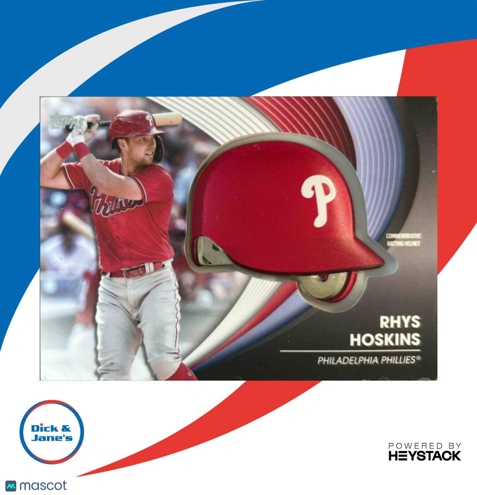 2022 Topps Rhys Hoskins Batting Helmet Commemorative Relic Philadelphia Phillies - Sports Cards