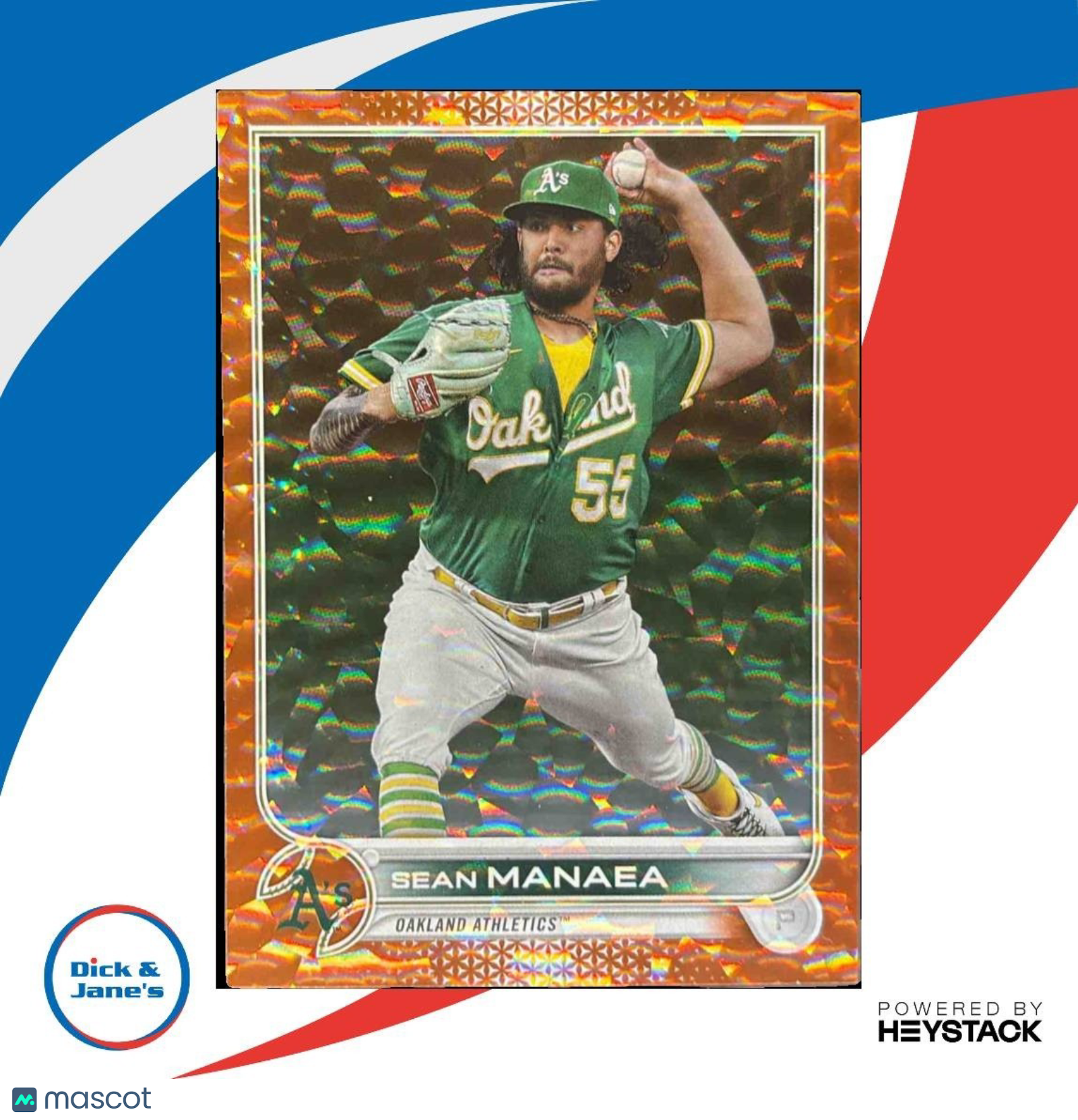 2022 Topps Sean Manaea Orange Foilboard /299 #281 Oakland Athletics - Sports Cards