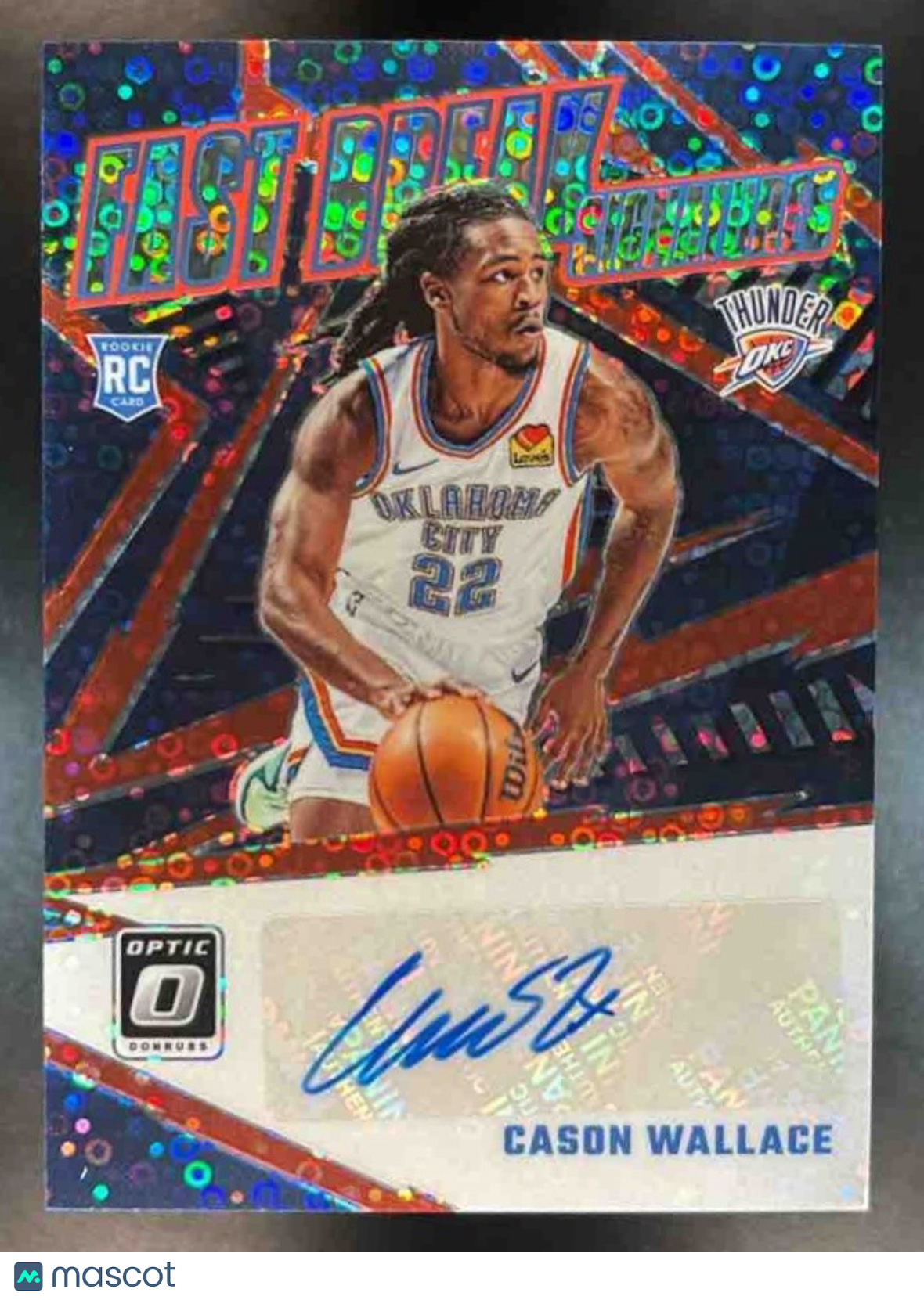 2023-24 Donruss Optic Cason Wallace Fast Break Signatures Auto RC Thunder - Sports Cards