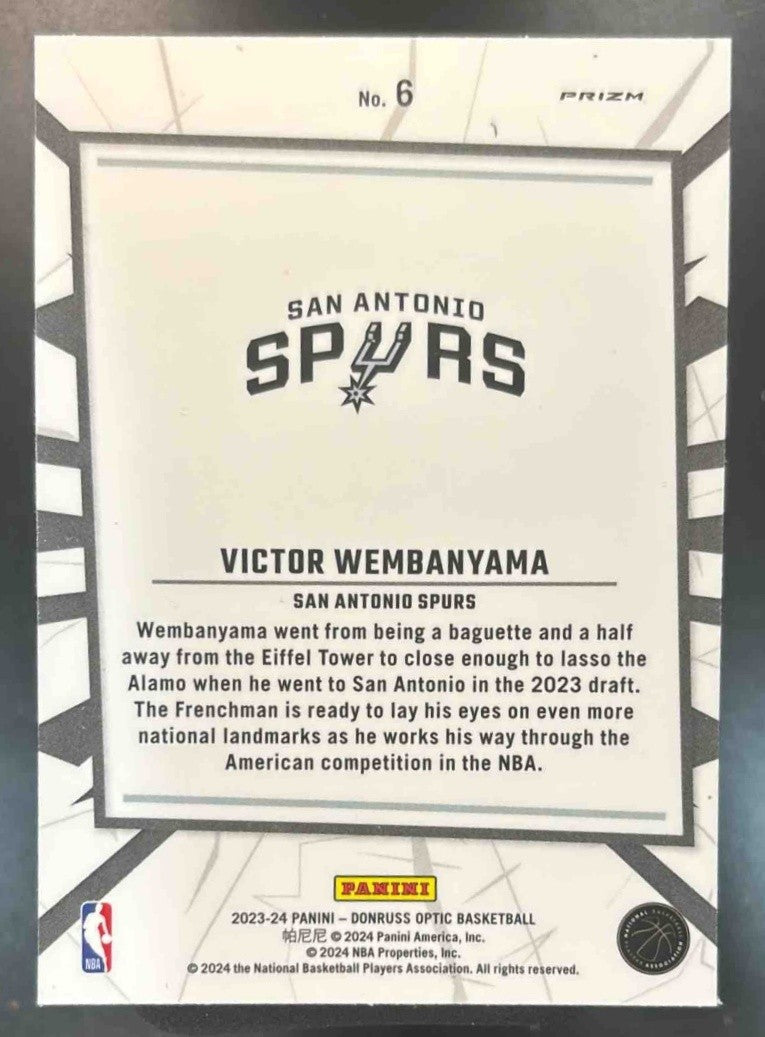 2023-24 Donruss Optic Victor Wembanyama My House Purple #6 RC San Antonio Spurs - Sports Cards