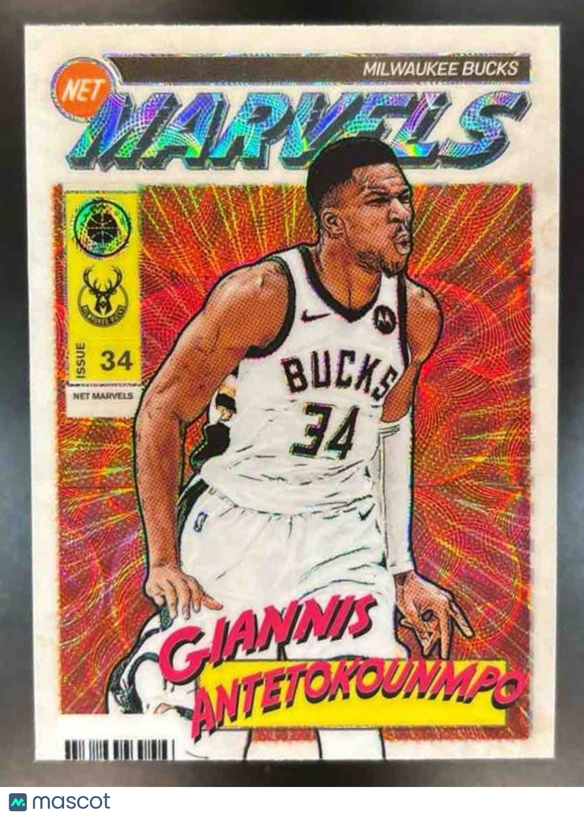2023-24 Hoops Premium Stock Giannis Antetokounmpo Retro Net Marvels #28 Bucks - Sports Cards