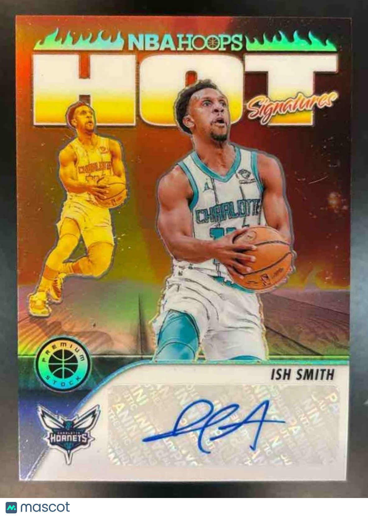 2023-24 Hoops Premium Stock Ish Smith Hot Signatures Auto Charlotte Hornets - Sports Cards