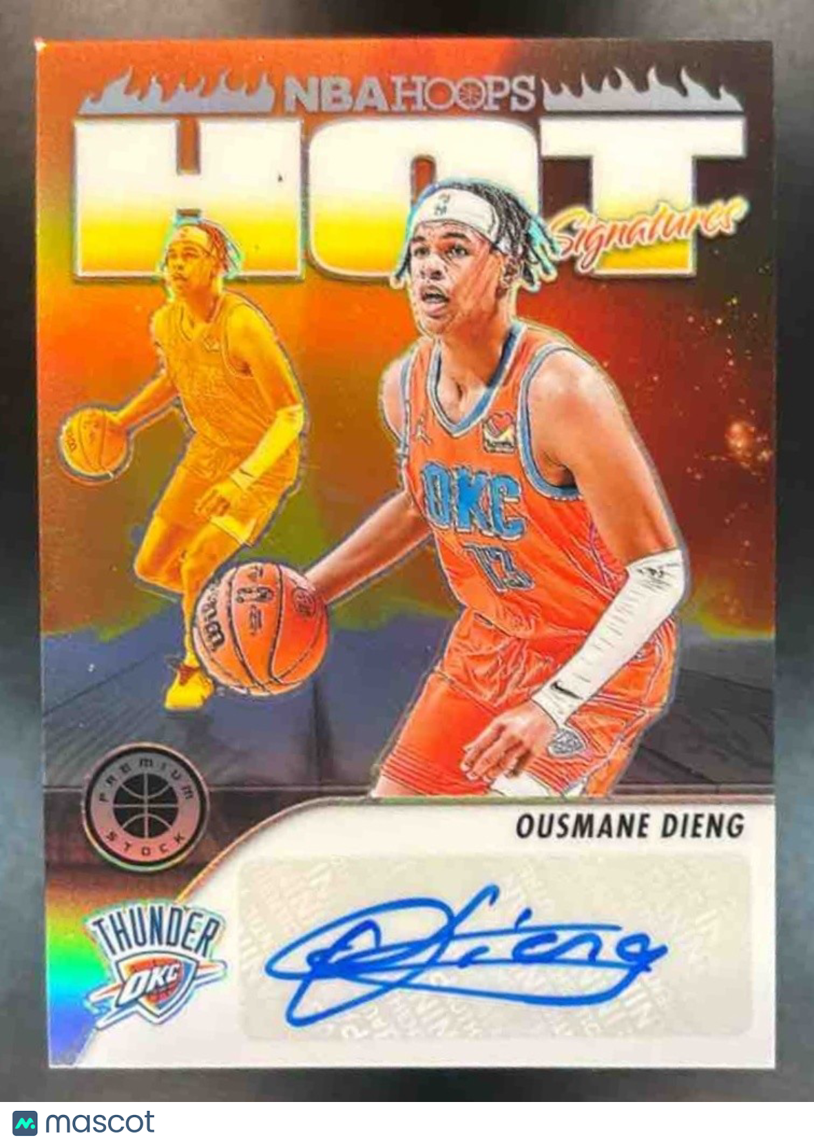 2023-24 Hoops Premium Stock Ousmane Dieng Hot Signatures Auto Thunder - Sports Cards