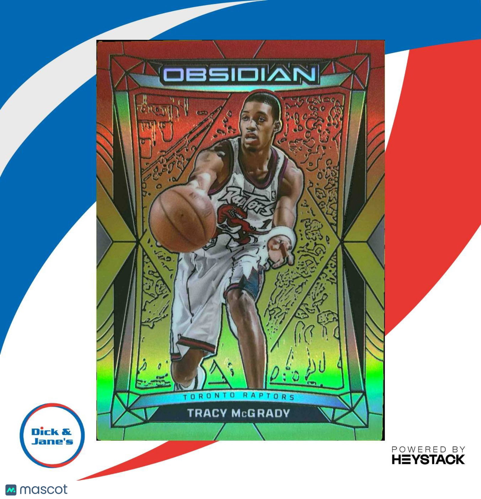 2023-24 Obsidian Tracy McGrady Electric Etch Reggae Flood 16/75 Toronto Raptors - Sports Cards