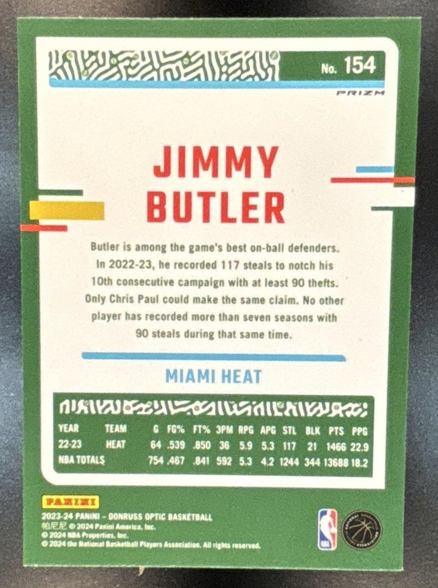 2023-24 Panini Donruss Optic Jimmy Butler Hyper Pink Prizm #154 Miami Heat - Sports Cards