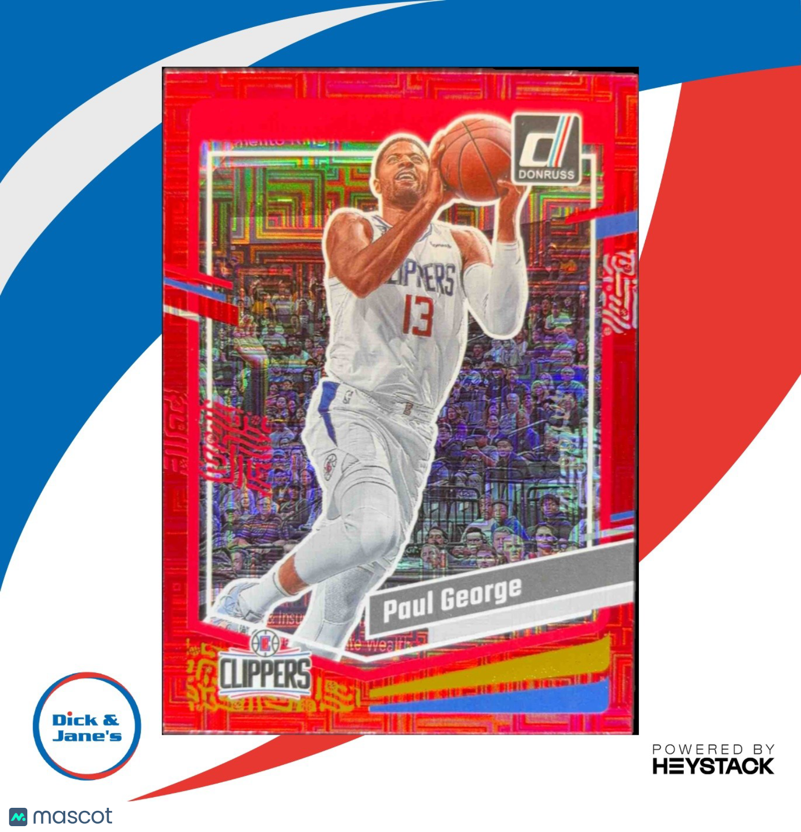2023-24 Panini Donruss Paul George Red Laser Holo /99 #167 Los Angeles Clippers - Sports Cards