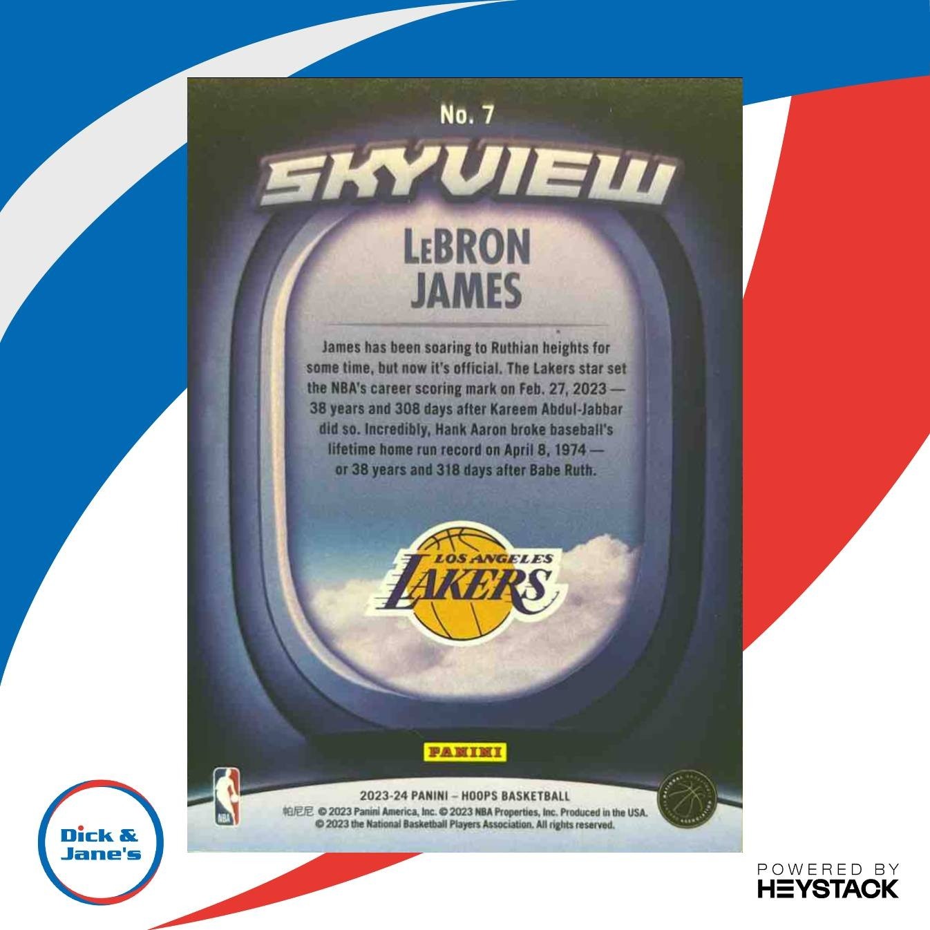 2023-24 Panini Hoops LeBron James Skyview #7 Los Angeles Lakers - Sports Cards