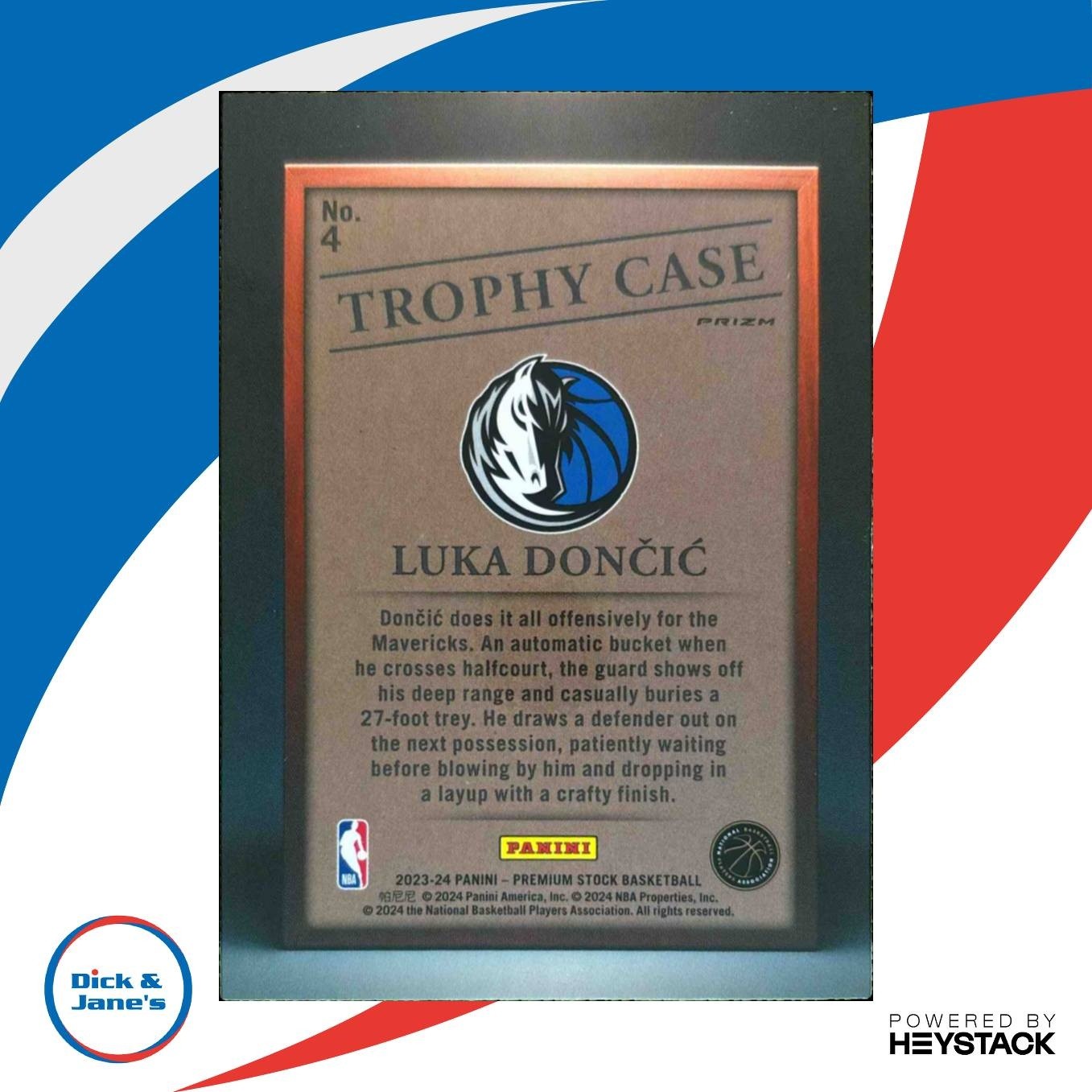 2023-24 Panini Hoops Premium Stock Luka Doncic Trophy Case #4 Dallas Mavericks - Sports Cards