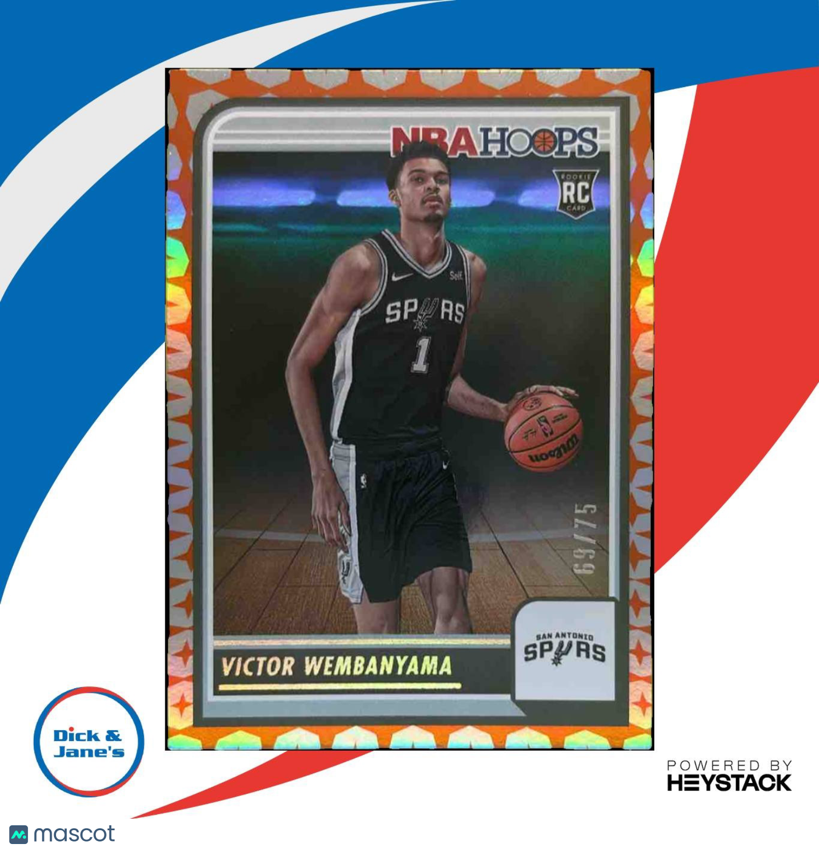 2023-24 Panini Hoops Victor Wembanyama Gravity 69/75 #277 RC San Antonio Spurs - Sports Cards