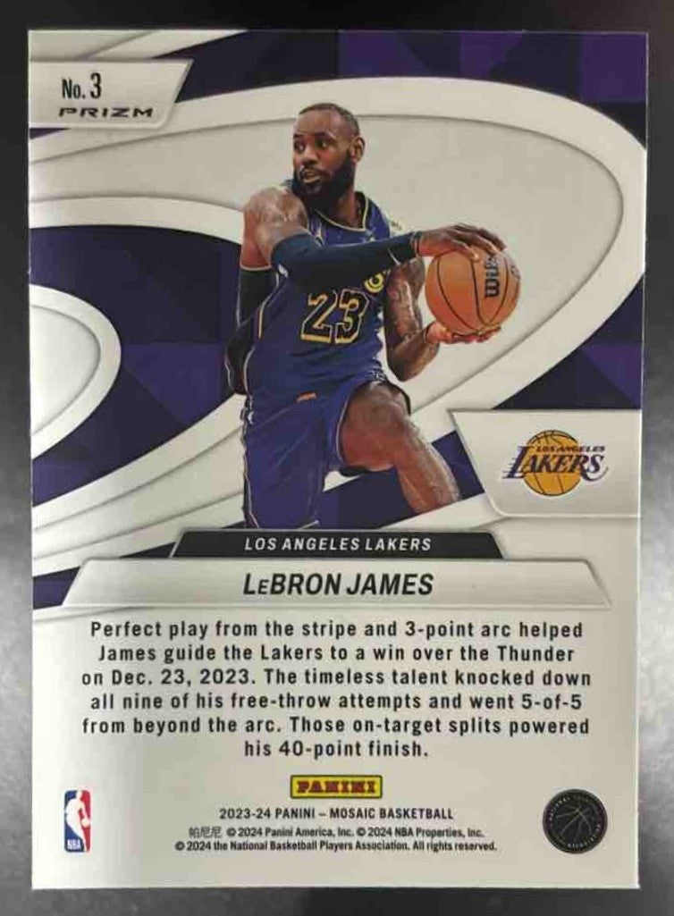 2023-24 Panini Mosaic LeBron James Give and Go Mosaic Green Los Angeles Lakers - Sports Cards