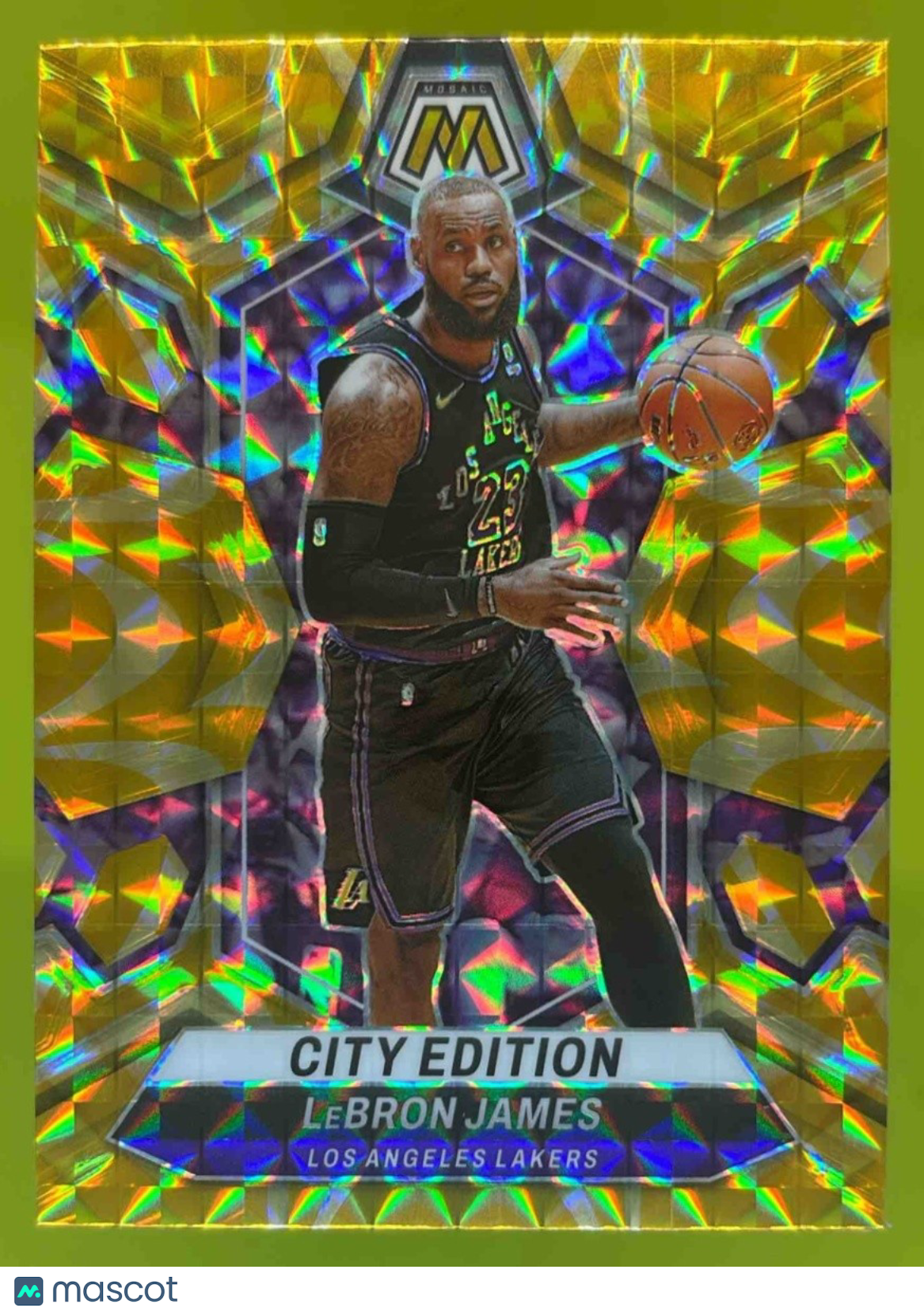 2023-24 Panini Mosaic LeBron James Reactive Yellow #278 City Edition Lakers - Sports Cards