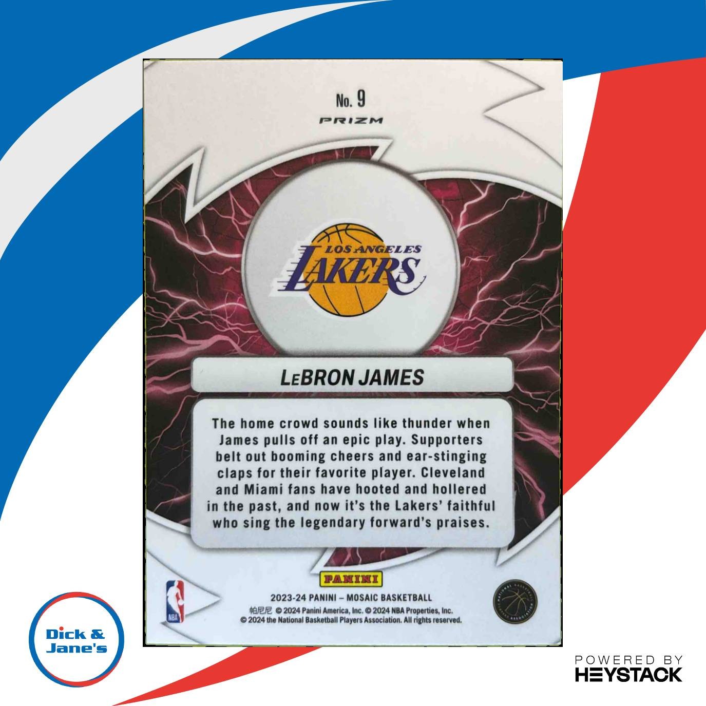 2023-24 Panini Mosaic LeBron James Thunder Road #9 Los Angeles Lakers - Sports Cards