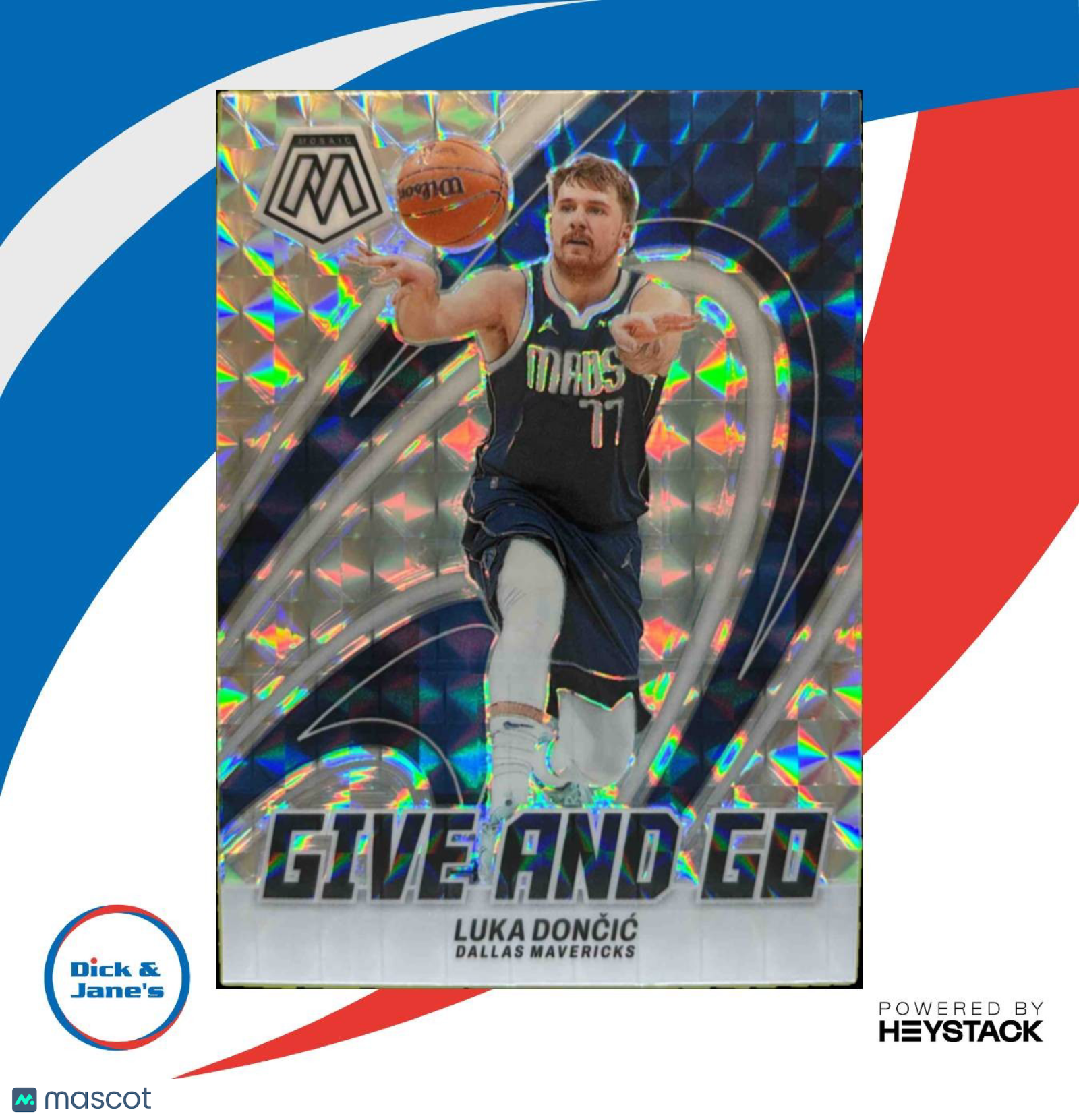 2023-24 Panini Mosaic Luka Doncic Give and Go Mosaic #11 Dallas Mavericks - Sports Cards