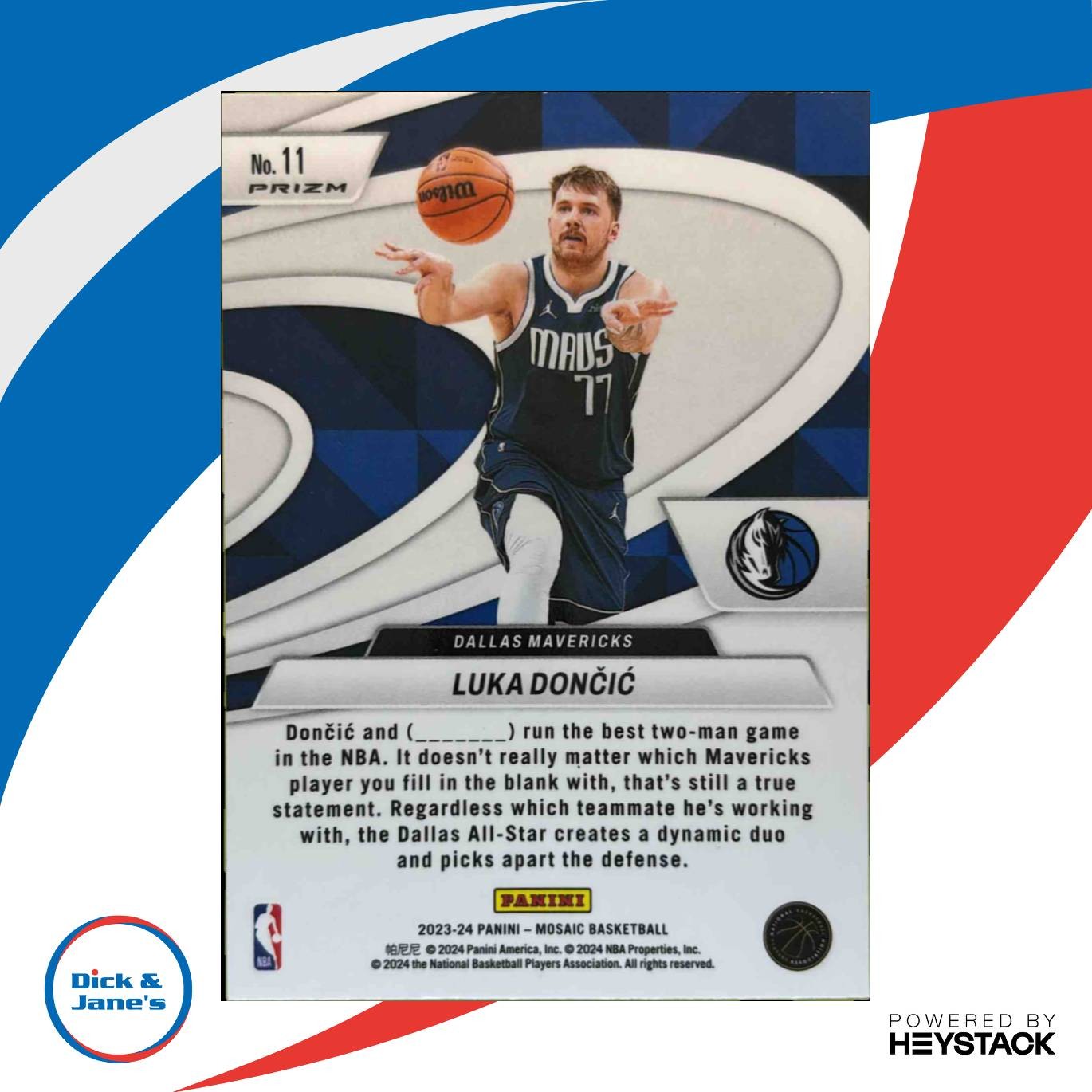 2023-24 Panini Mosaic Luka Doncic Give and Go Mosaic #11 Dallas Mavericks - Sports Cards