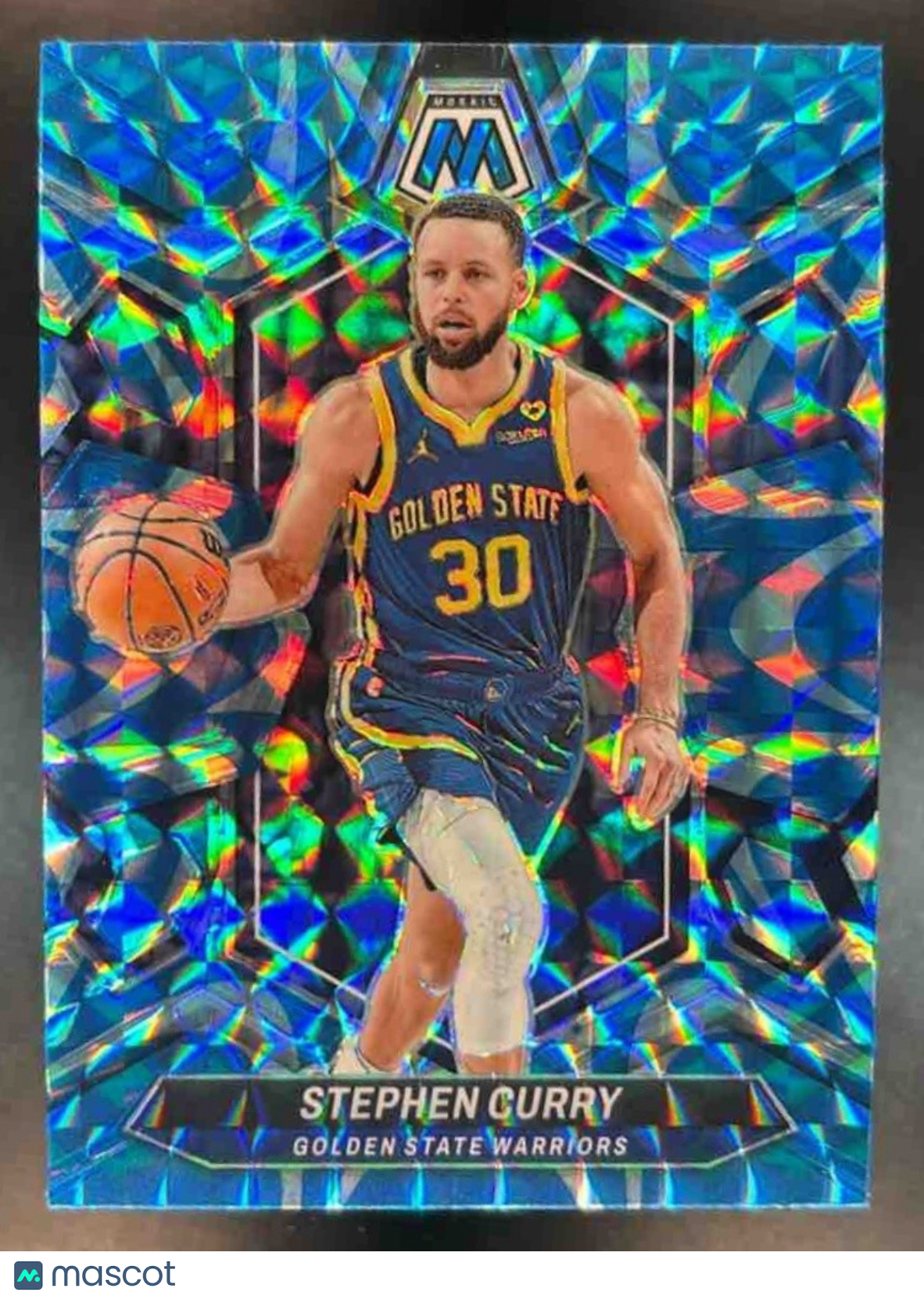 2023-24 Panini Mosaic Stephen Curry Reactive Blue Prizm #3 Golden State Warriors - Sports Cards
