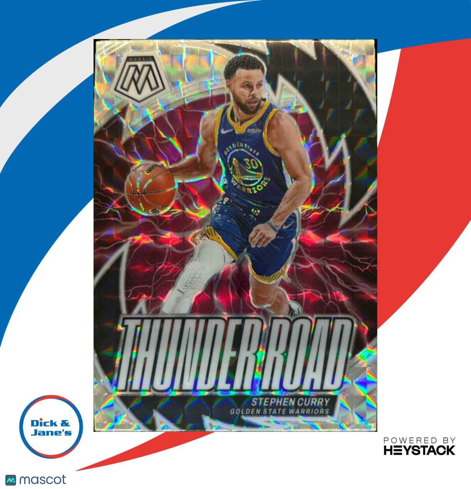 2023-24 Panini Mosaic Stephen Curry Thunder Road #13 Golden State Warriors - Sports Cards