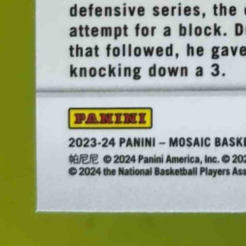 2023-24 Panini Mosaic Victor Wembanyama Elevate Green #18 RC San Antonio Spurs - Sports Cards