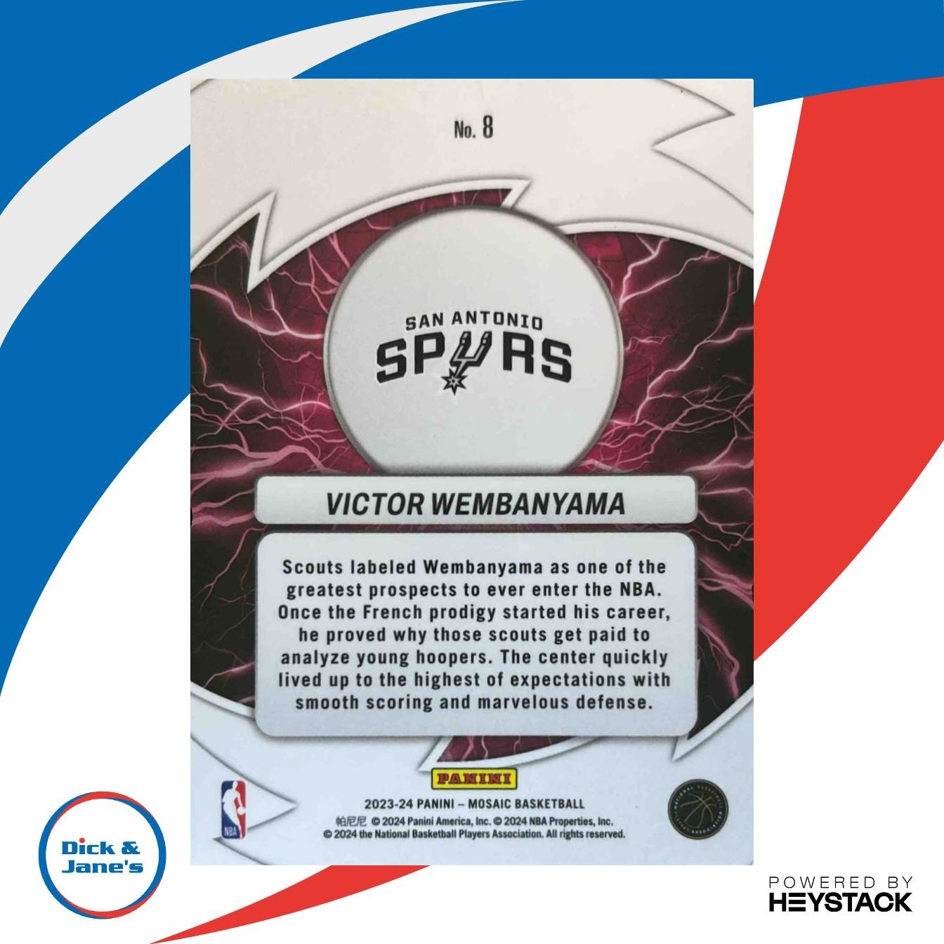 2023-24 Panini Mosaic Victor Wembanyama Thunder Road #8 RC San Antonio Spurs - Sports Cards