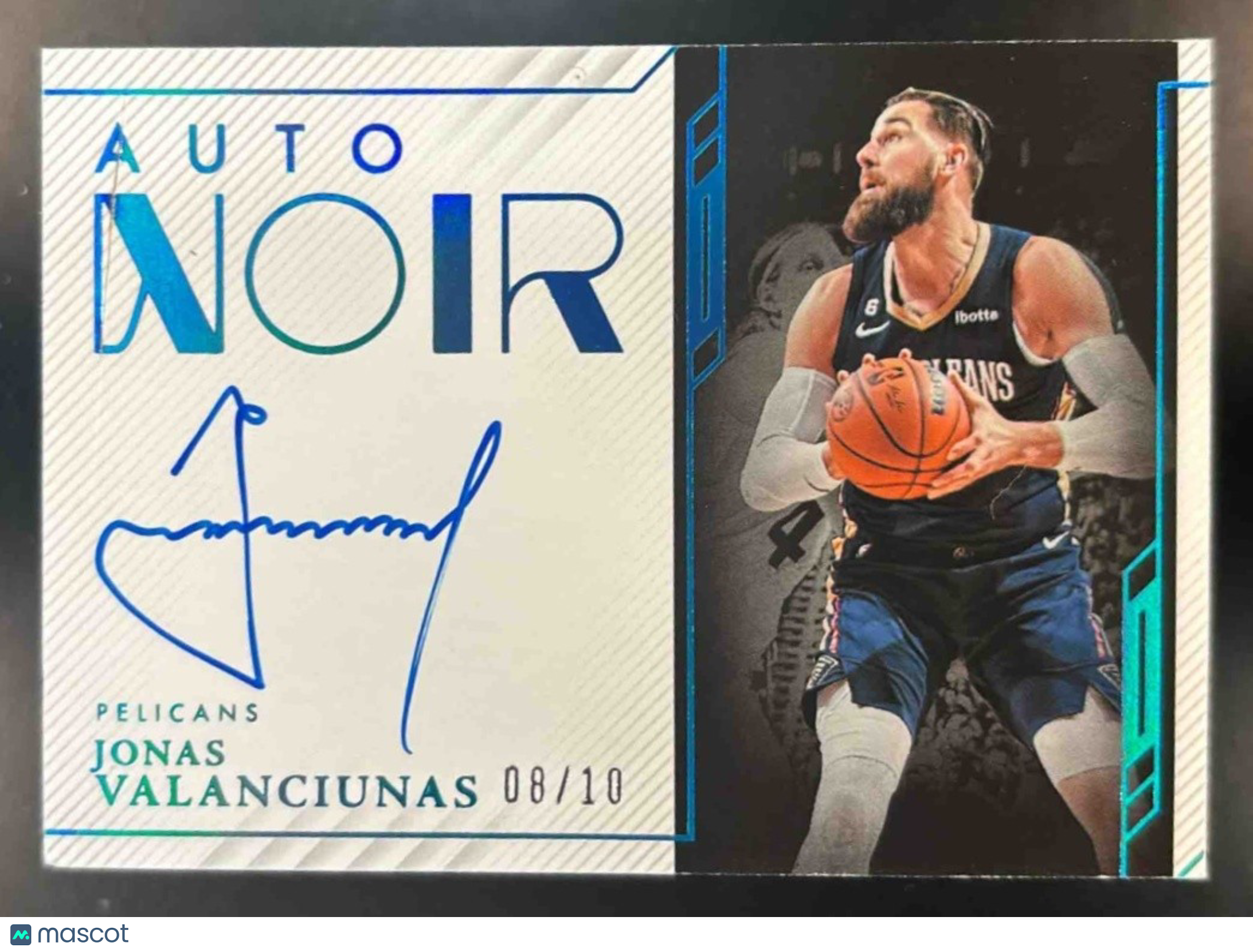 2023-24 Panini Noir Jonas Valanciunas 2022 Auto /10 New Orleans Pelicans - Sports Cards