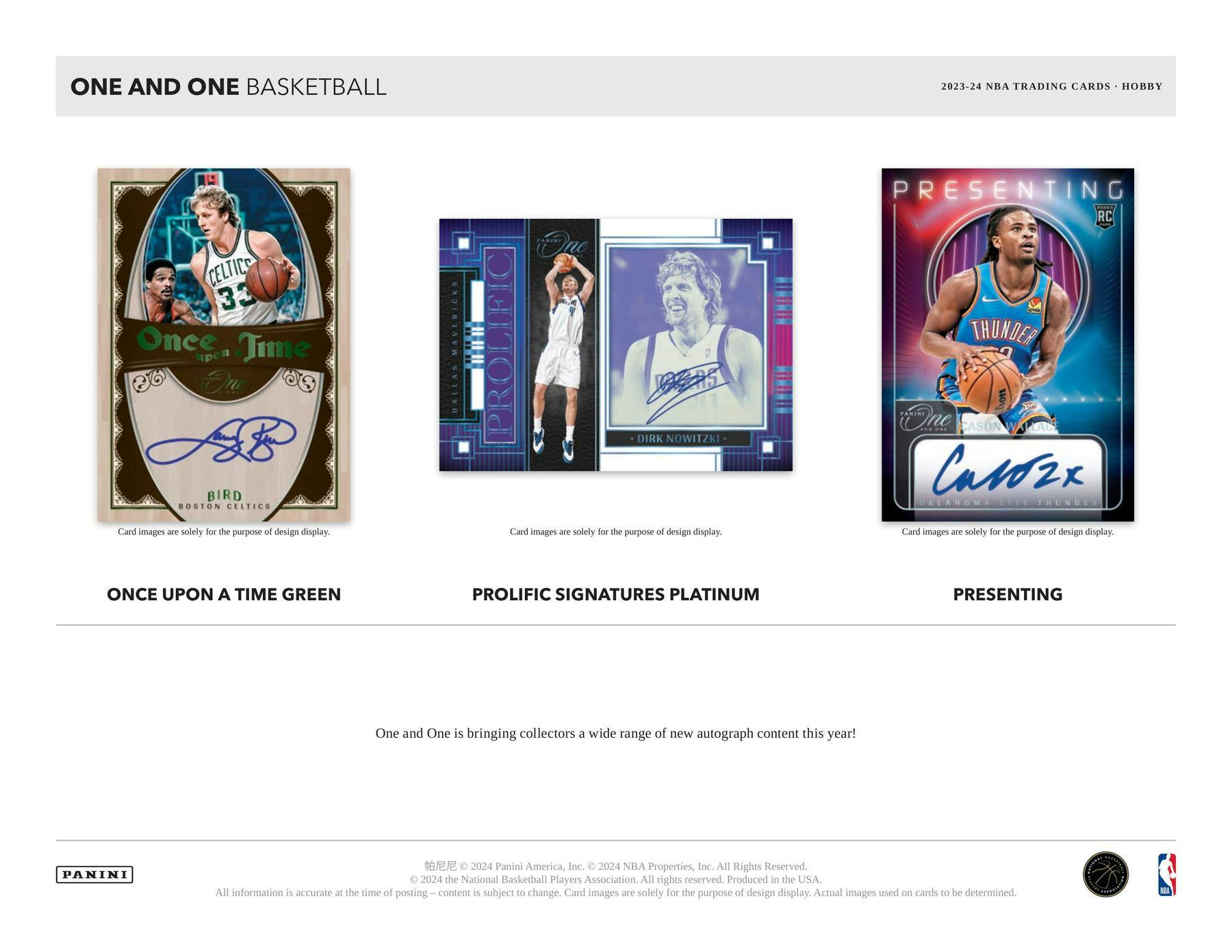 2023/24 Panini One and One Basketball Hobby Box - NBA Hobby Box