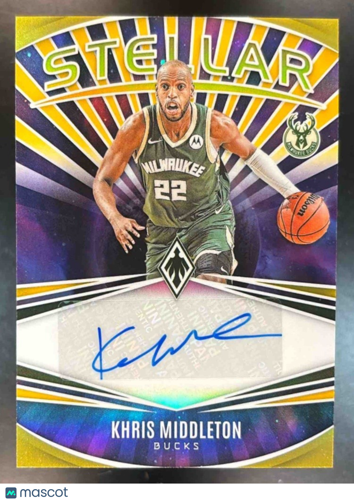 2023-24 Panini Phoenix Khris Middleton Stellar Signatures Gold /10 Auto Bucks - Sports Cards