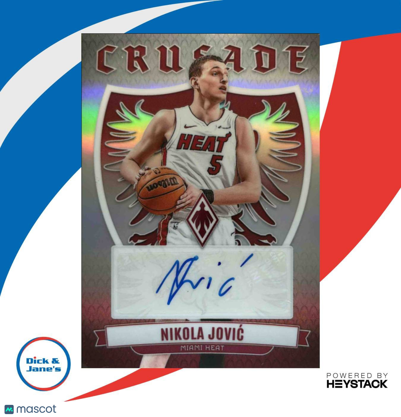 2023-24 Panini Phoenix Nikola Jovic Crusade Signatures #CS-JOV Auto Miami Heat - Sports Cards