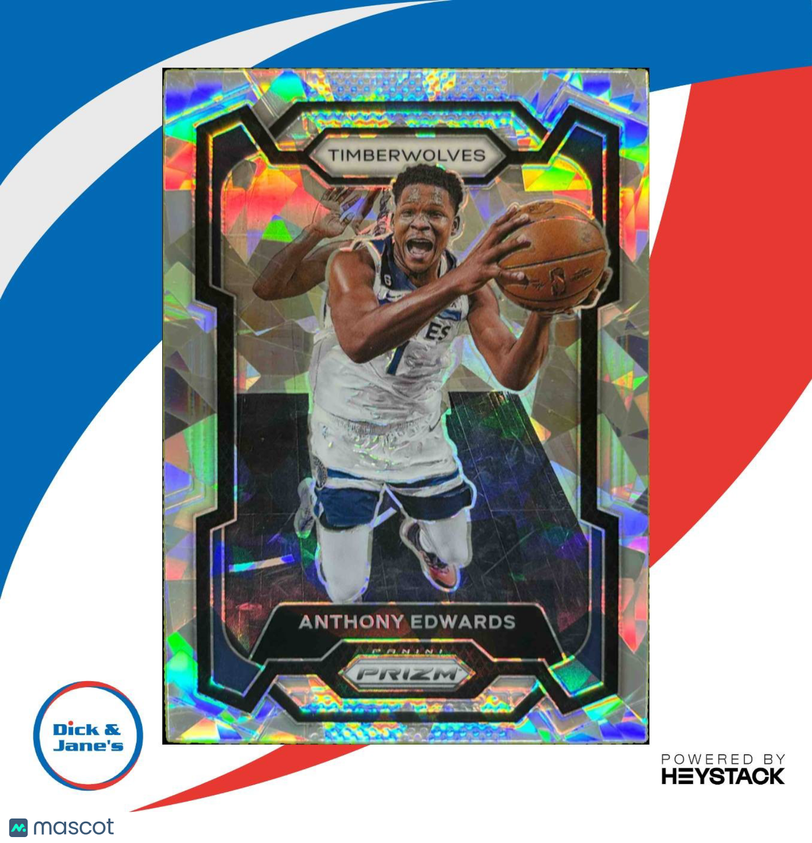 2023-24 Panini Prizm Anthony Edwards Prizms Ice #108 Minnesota Timberwolves - Sports Cards