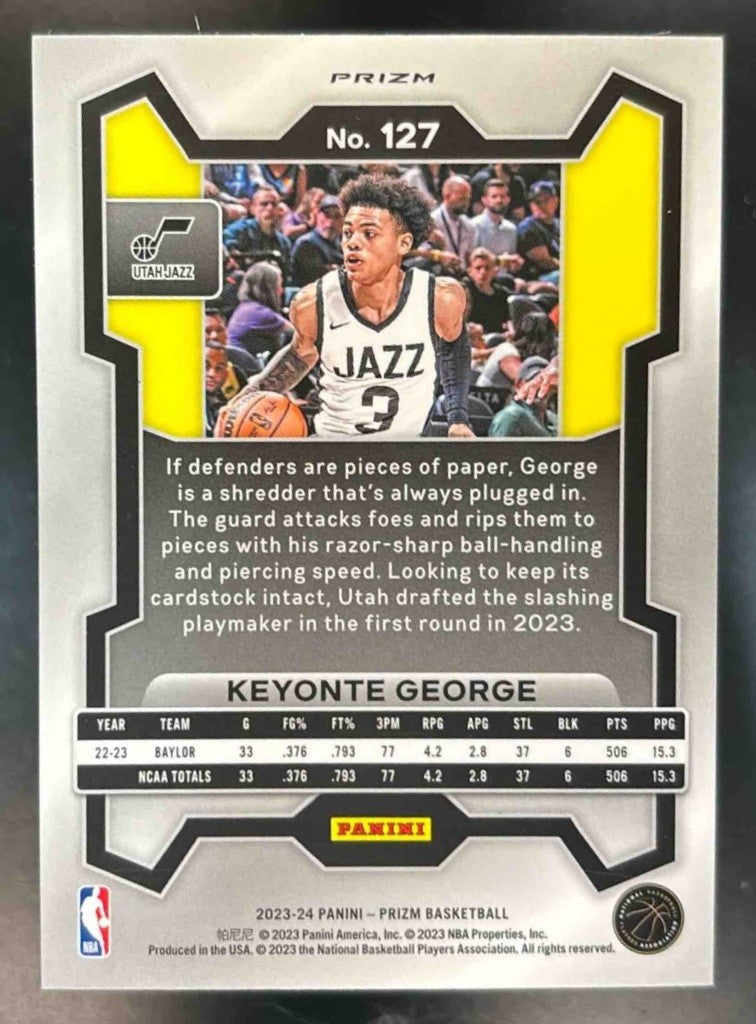 2023-24 Panini Prizm Keyonte George Prizms Pink Ice #127 RC Jazz - Sports Cards