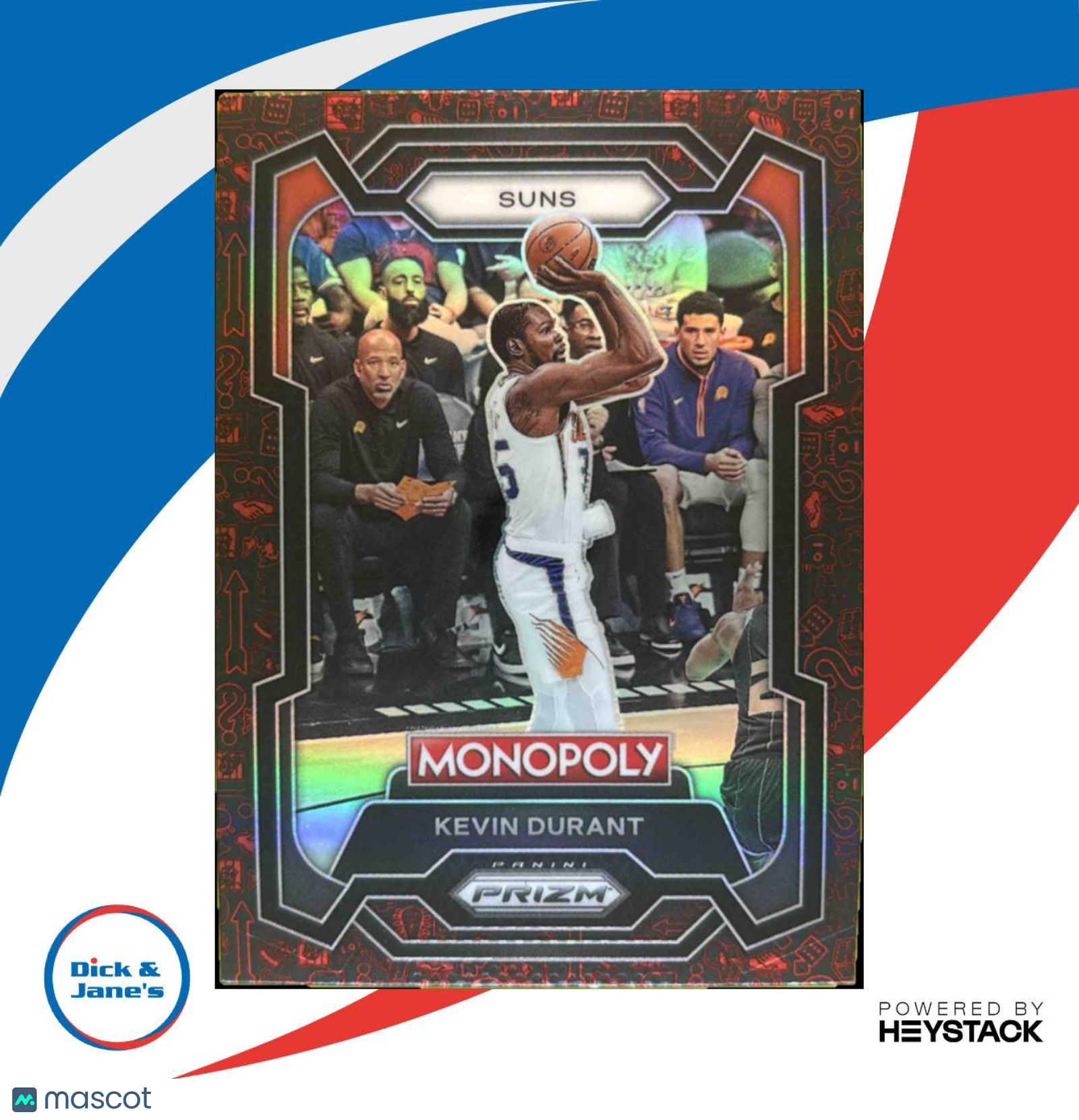 2023-24 Panini Prizm Monopoly Kevin Durant Man Red Pattern #70 Phoenix Suns - Sports Cards