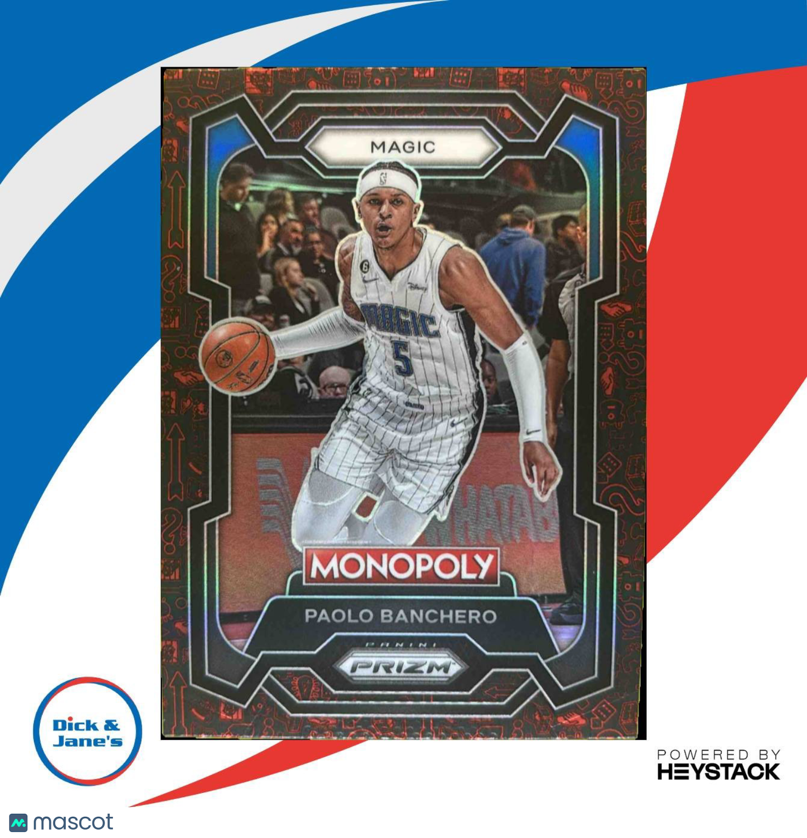 2023-24 Panini Prizm Monopoly Paolo Banchero Man Red Pattern #64 Orlando Magic - Sports Cards