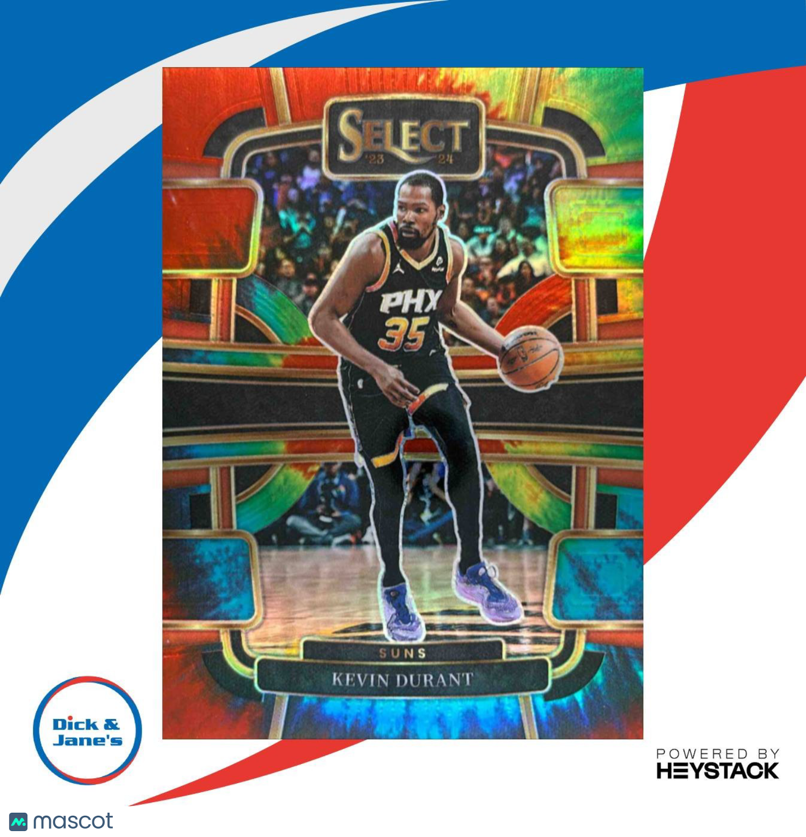 2023-24 Panini Select Kevin Durant Tie Dye Prizms 14/25 Concourse Phoenix Suns - Sports Cards
