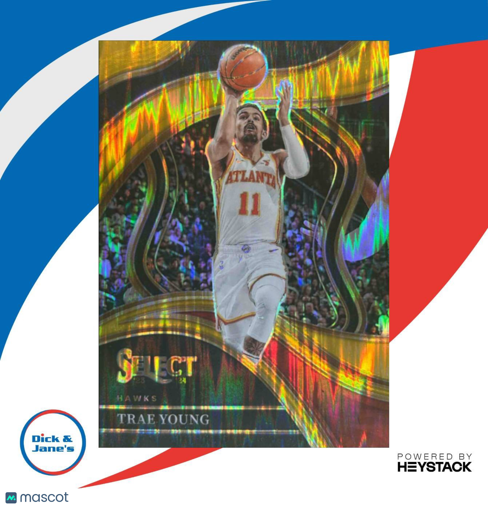 2023-24 Panini Select Trae Young Gold Wave Prizms 1/10 Courtside Atlanta Hawks - Sports Cards