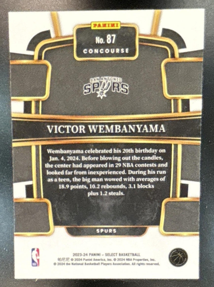 2023-24 Panini Select Victor Wembanyama Blue Prizm #87 RC San Antonio Spurs - Sports Cards