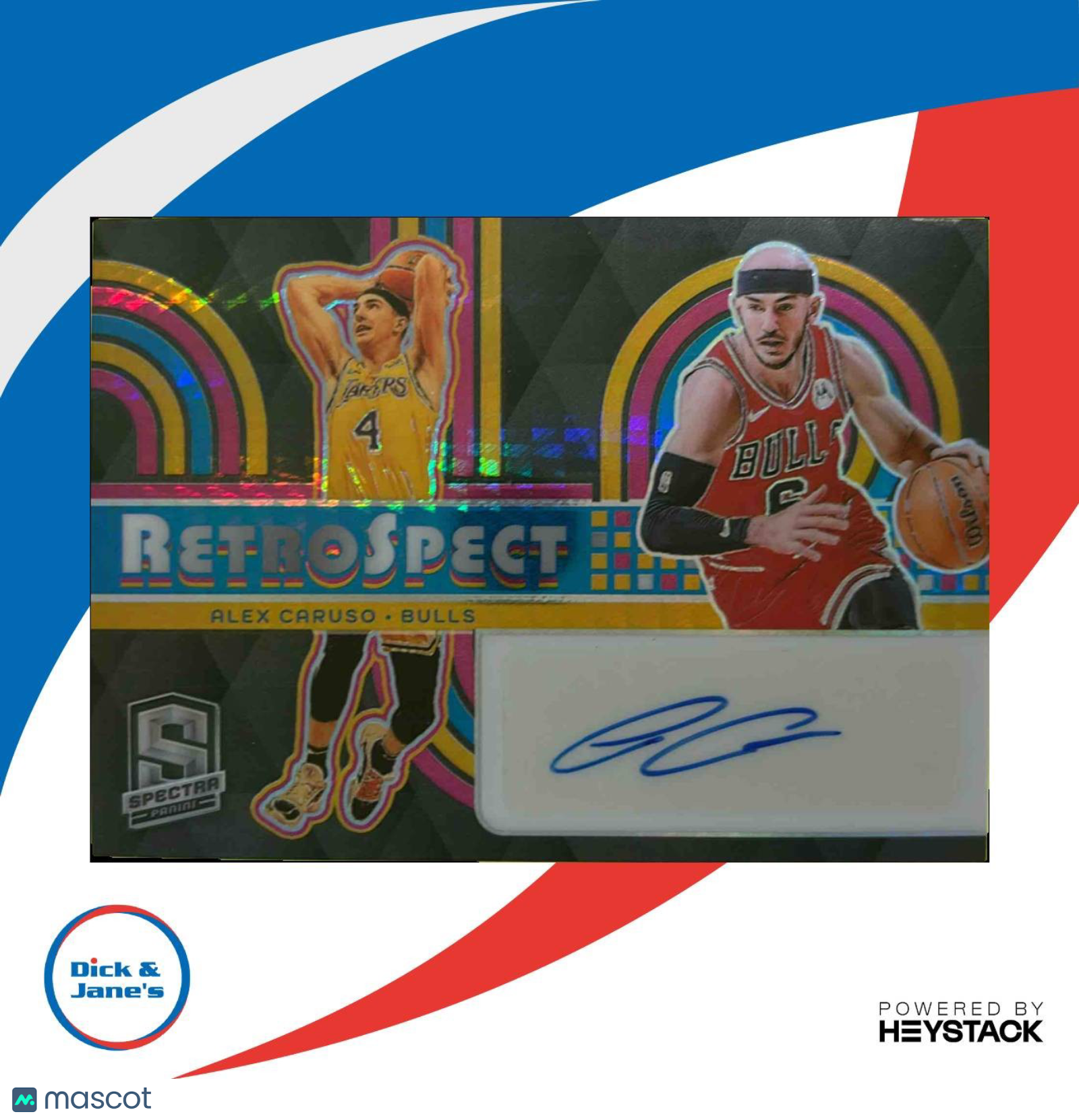 2023 24 Panini Spectra Alex Caruso Retrospect Auto Gold 10/10 Bulls Lakers Sports Cards