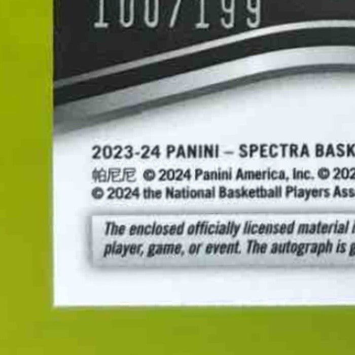 2023-24 Panini Spectra Noah Clowney 100/199 #218 RC MEM Auto Brooklyn Nets - Sports Cards