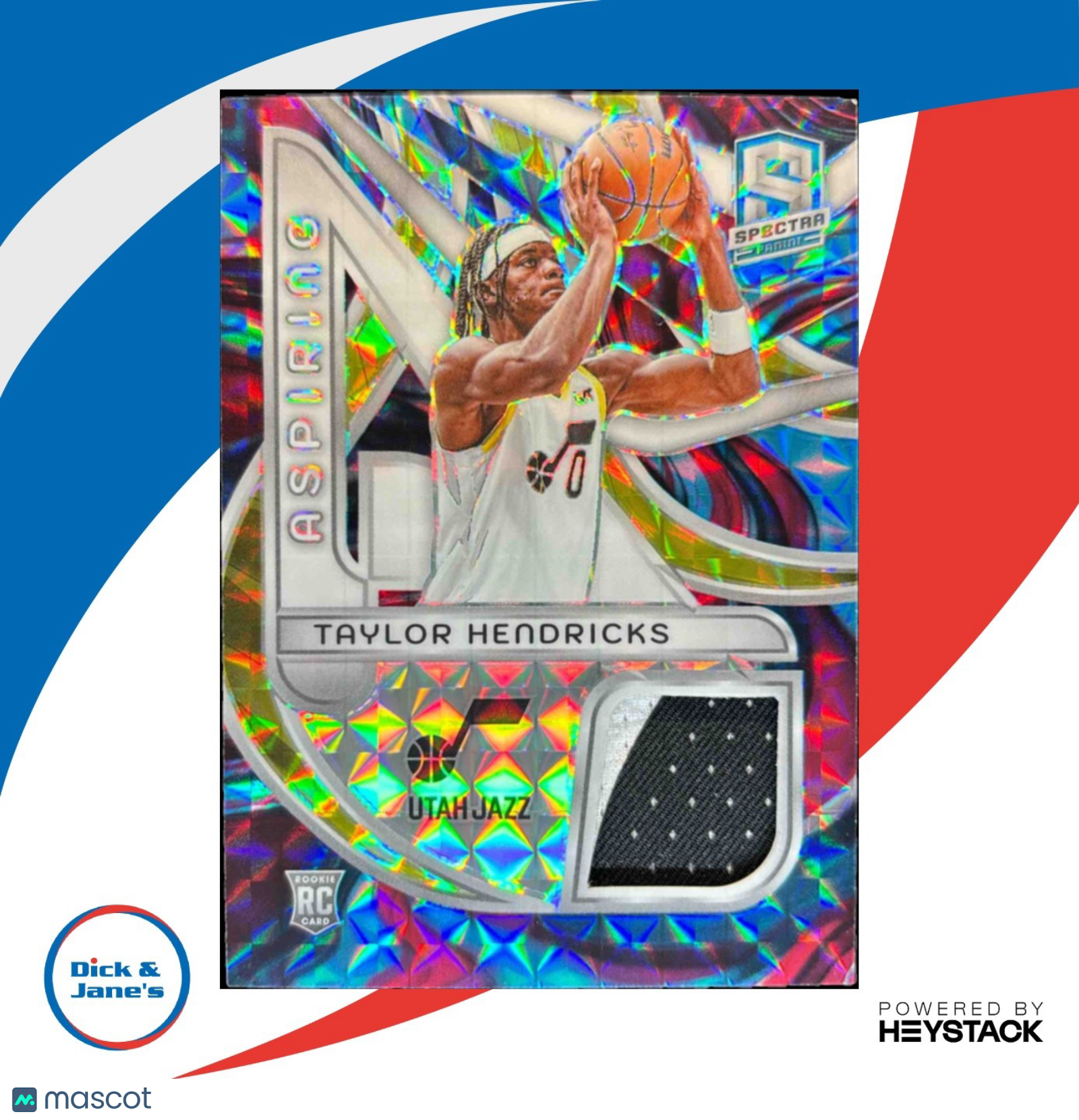 2023-24 Panini Spectra Taylor Hendricks Aspiring Patches Interstellar/75 Jazz RC - Sports Cards