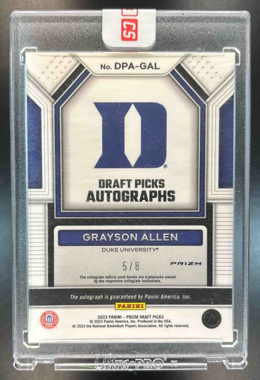 2023-24 Prizm Draft Picks Grayson Allen Auto Choice Green /8 Duke Blue Devils - Sports Cards