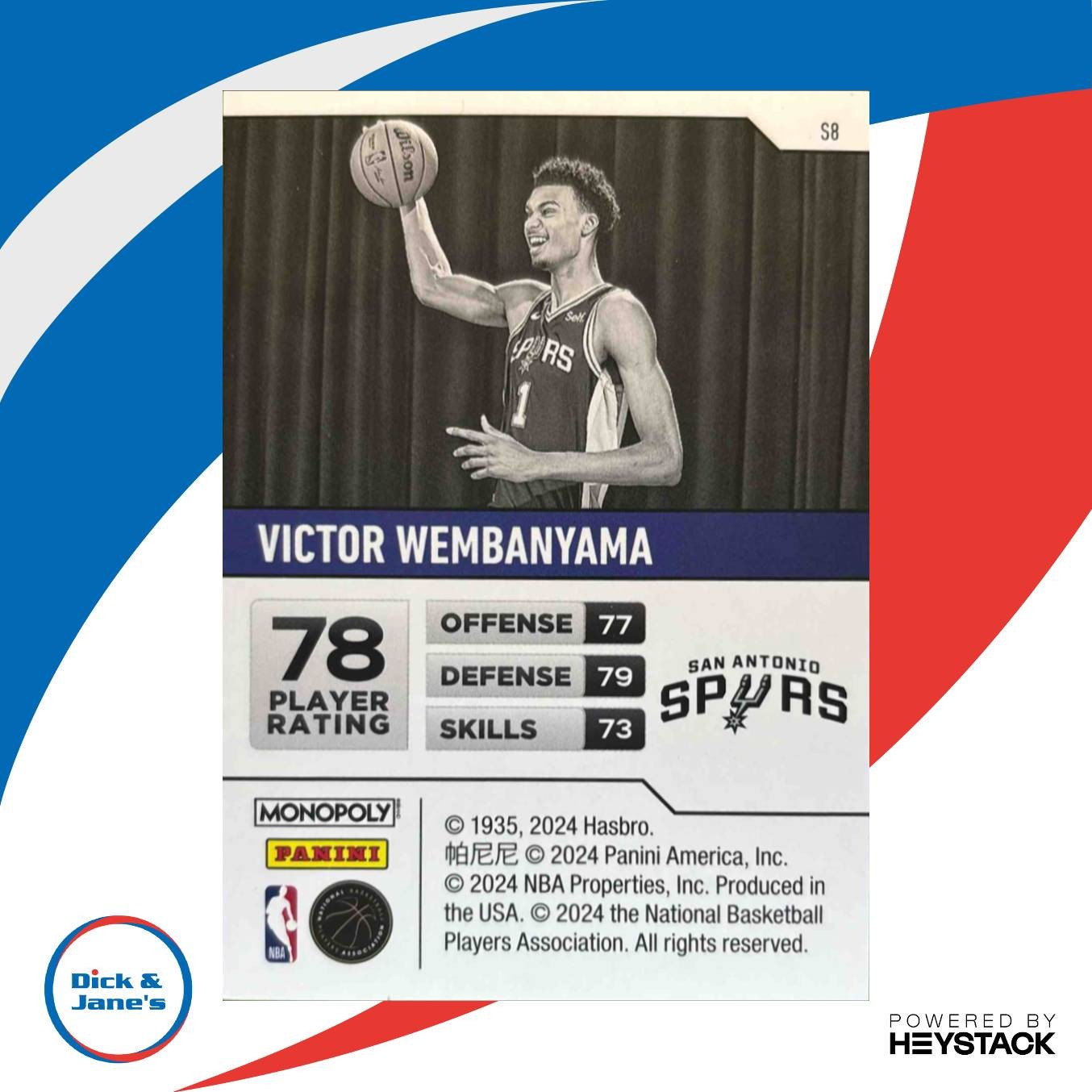 2023-24 Prizm Monopoly Victor Wembanyama Starter Deck #S8 RC San Antonio Spurs - Sports Cards