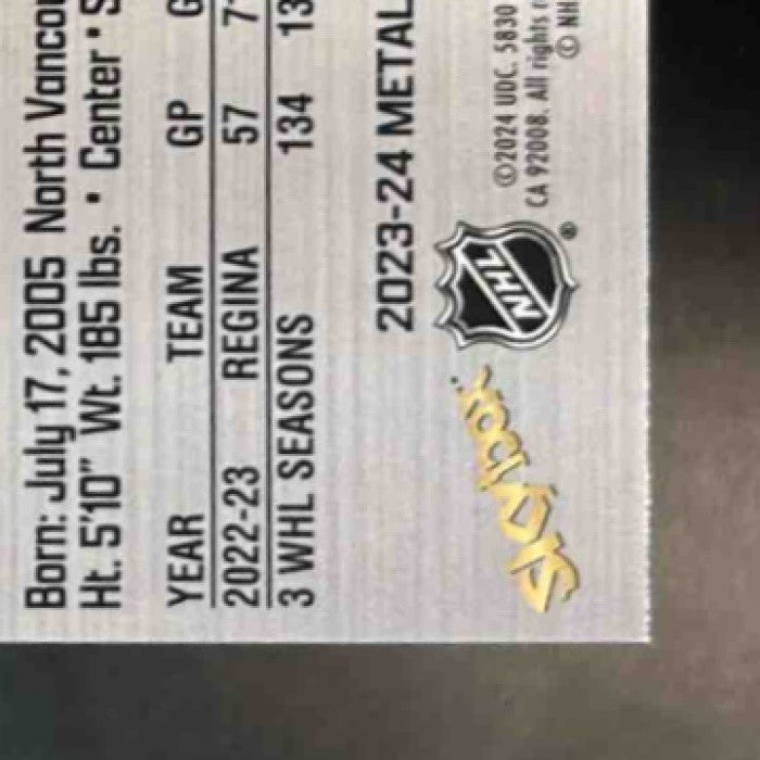 2023-24 Skybox Metal Universe Connor Bedard #198 RC Chicago Blackhawks - Sports Cards